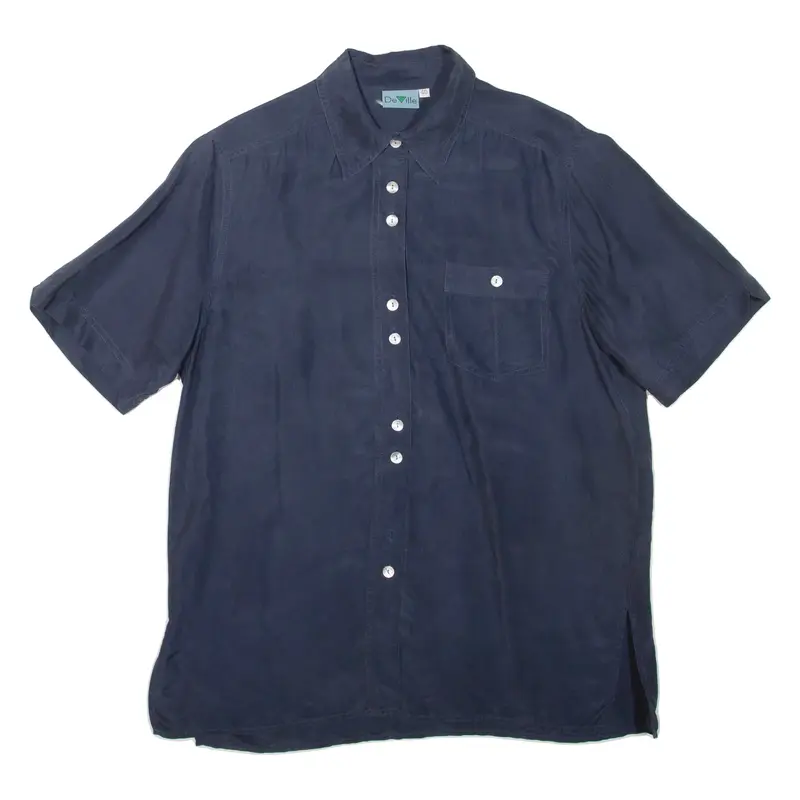 DEVILLE Womens Shirt Blue Collared M