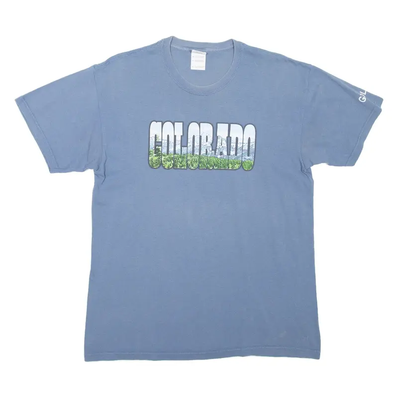 GILDAN Colorado Mens T-Shirt Blue USA M