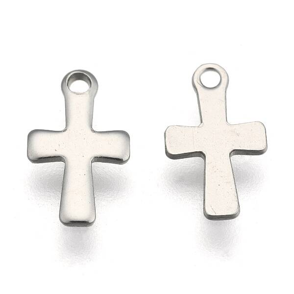 Non-Tarnish 304 Stainless Steel Tiny Cross Charms