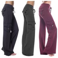 High-Waist Cargo Yoga Leggings with Pockets - Buttery Soft Tummy Control Workout Pants for Women, Comfortable Fit, Summer Cas...