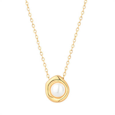 Stainless Steel Nuggest Pendant Necklace