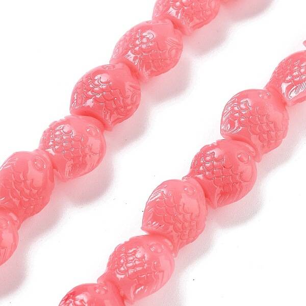 Synthetic Coral Carved Beads Strands