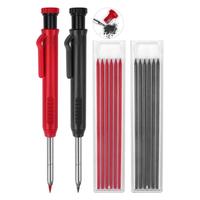 2 Pack Carpenter Pencils Mechanical Pencils with 12 Refills, Construction Pencils with Built-in Sharpener, Long Nib Deep Hole...