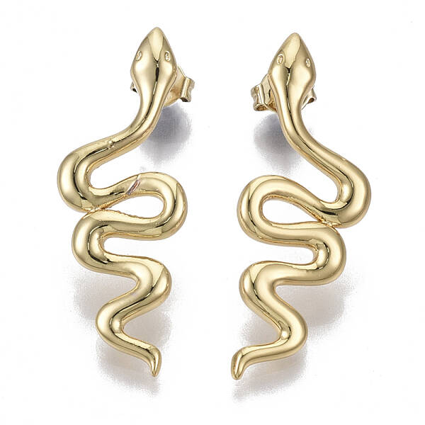 Brass Dangle Stud Earrings