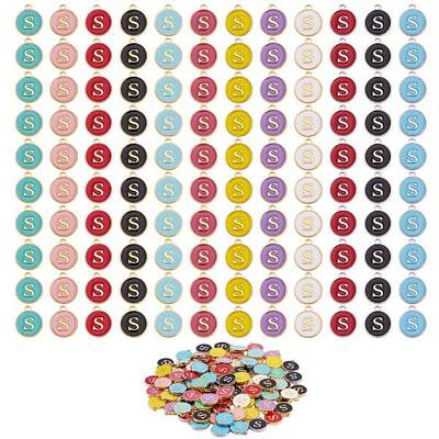 120Pcs 12 Colors Golden Plated Alloy Charms