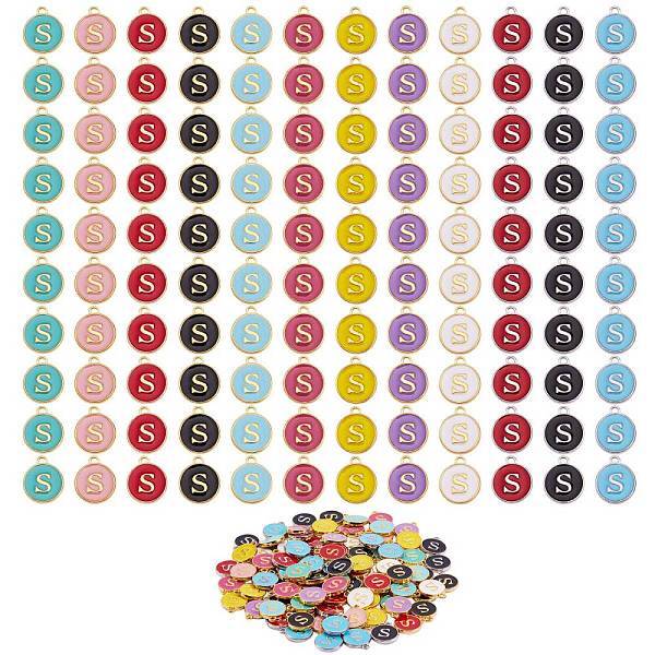 120Pcs 12 Colors Golden Plated Alloy Charms