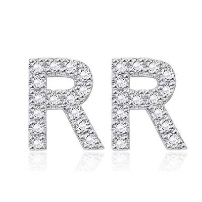 Brass Cubic Zirconia Stud Earrings