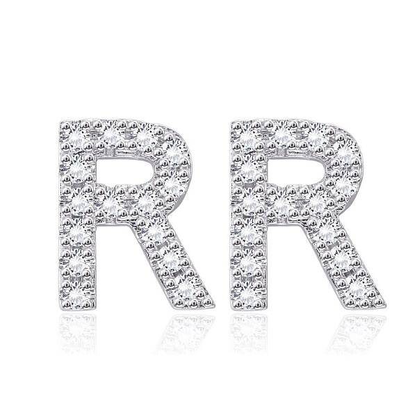 Brass Cubic Zirconia Stud Earrings