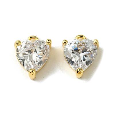 Valentine's Day Brass with Cubic Zirconia Pendants