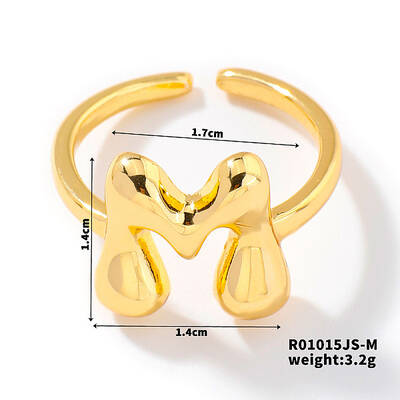 Fashionable Letter Brass Open Cuff for Women