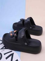 Women's Cute Cartoon Bear Design Slides, Casual Soft Comfortable Home Slippers, Thick Sole Non-slip Slippers for Indoor & Out...