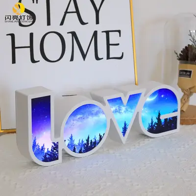 Valentines Day Decor LED LOVE Light Valentines Day Gift For Girlfriend Bithday Wedding Party Decoration Romantic Wedding Deco...