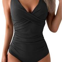 Eomenie Women's One Piece Swimsuits Tummy Control Ruched Push Up Bathing Suit Tie Back Slimming Swimwear Eomenie Swimsuit Out...