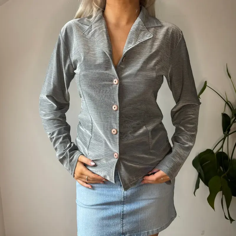 Planet Fashion Shirt - Small Grey Nylon Blend