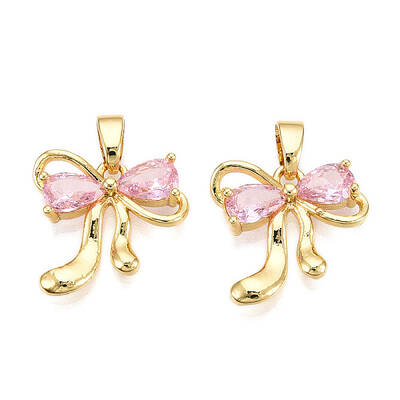 Brass Micro Pave Cubic Zirconia Pendants