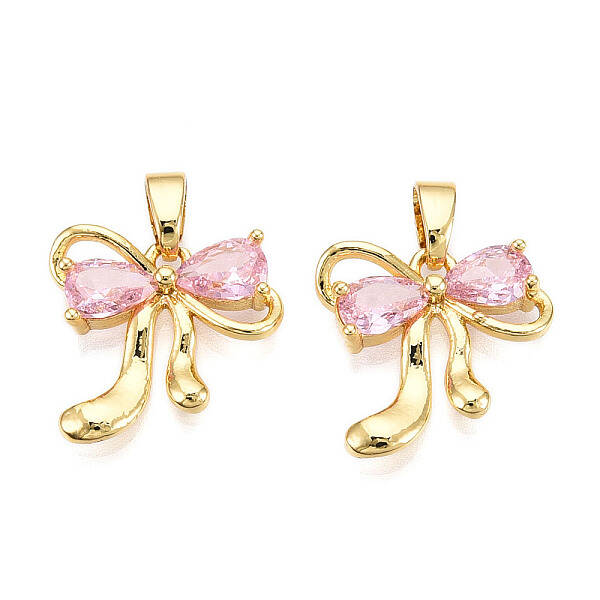Brass Micro Pave Cubic Zirconia Pendants