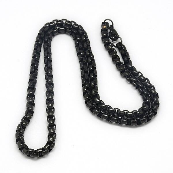 Trendy Men's 201 Stainless Steel Box Chain Necklaces