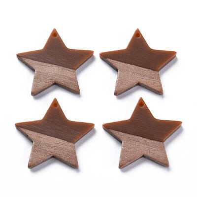 Opaque Resin & Walnut Wood Pendants