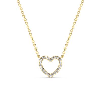 Pulse Lab Created Diamond Heart Necklace | 10K Yellow Gold 1/2 ct. tw.