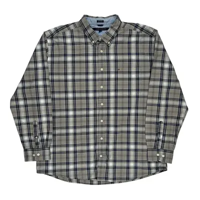 Tommy Hilfiger Checked Shirt - 2XL Grey Cotton | Size: xx-large