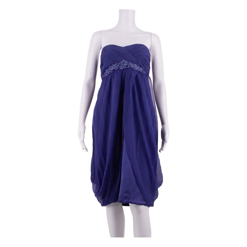 MONSOON Womens Fit & Flare Dress Purple Silk Sleeveless Knee Length UK 12