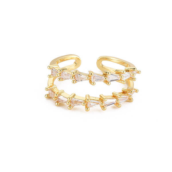 Cubic Zirconia Triangle Open Cuff Ring
