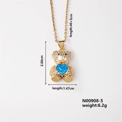 Cute Brass Micro Pave Clear Cubic Zirconia Pendant Necklaces for Women