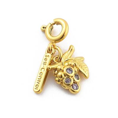 Brass Rhinestone Fruits Pendant Decoration