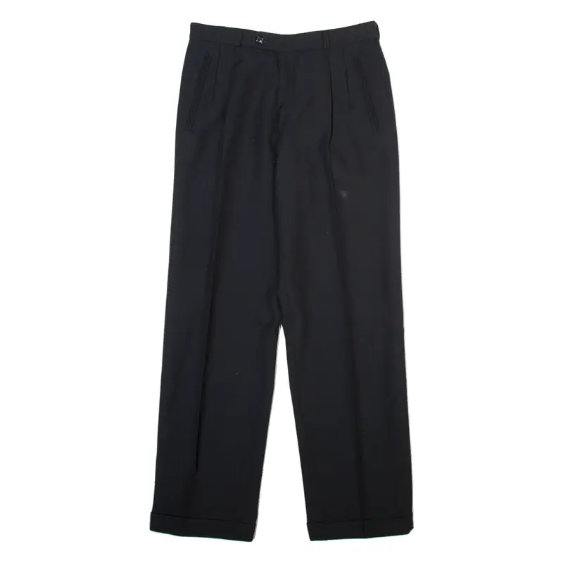 Mens Trousers Black Regular Straight W28 L30