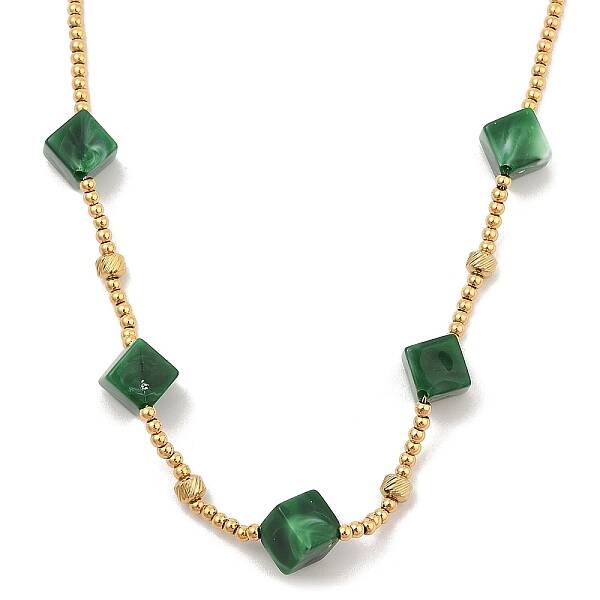 Golden Tone 304 Stainless Steel Boho Beaded Necklaces