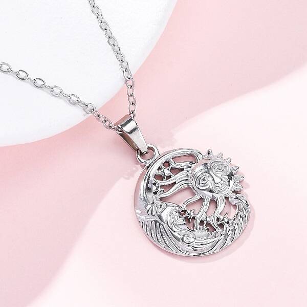 Moon & Star & Sun 304 Stainless Steel Pendant Necklaces