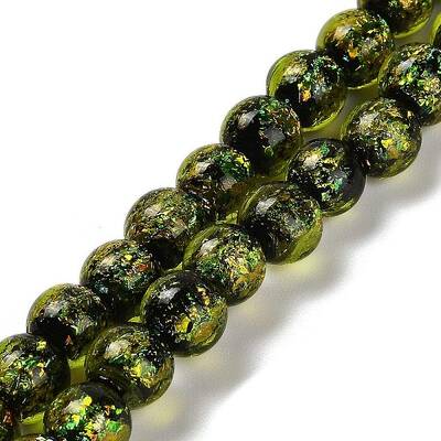 Handmade Dichroic Foil Glass Beads Strands