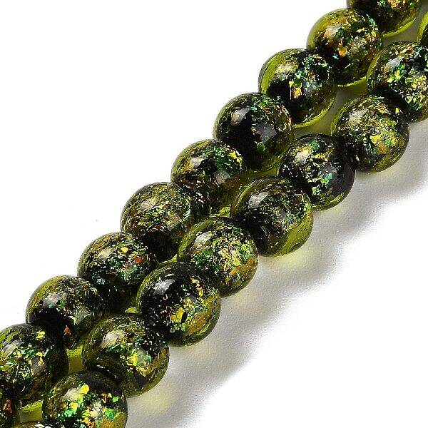 Handmade Dichroic Foil Glass Beads Strands