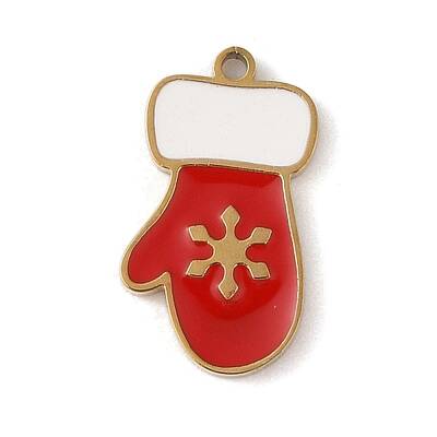 Christmas Theme Ion Plating(IP) 304 Stainless Steel Enamel Charms