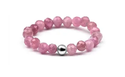 Agato Mineral Ring with Pink Tourmaline POL-R19 - Circuit: 56 mm