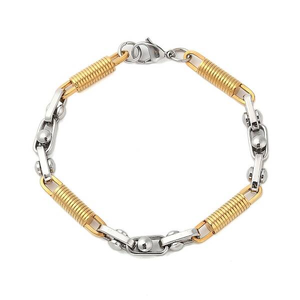 Ion Plating(IP) 304 Stainless Steel Column Link Bracelets for Men