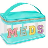 Transparent Travel Medicine Sorting Bag with Handle, 1 Count Waterproof Medicine & Toiletries Storage Bag, Storage Organizer ...