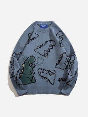 Aelfric Eden Dinosaur Cartoon Graphic Knit Sweater