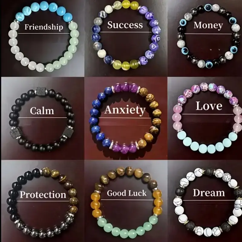 Crystal Bracelets, Symbolizing Peace, Wealth, Glory, Friendship, Luck, Love, and Protection - Fashionable Golden-Attracting P...
