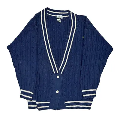 Izod Lacoste Cardigan - Medium Blue Linen Blend