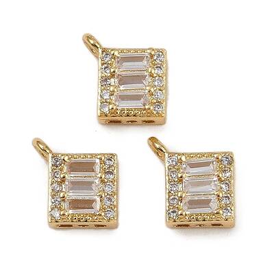 Brass Micro Pave Cubic Zirconia Pendants