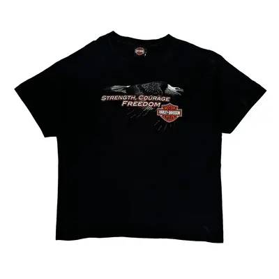 Harley Davidson Graphic T-Shirt - XL Black Cotton