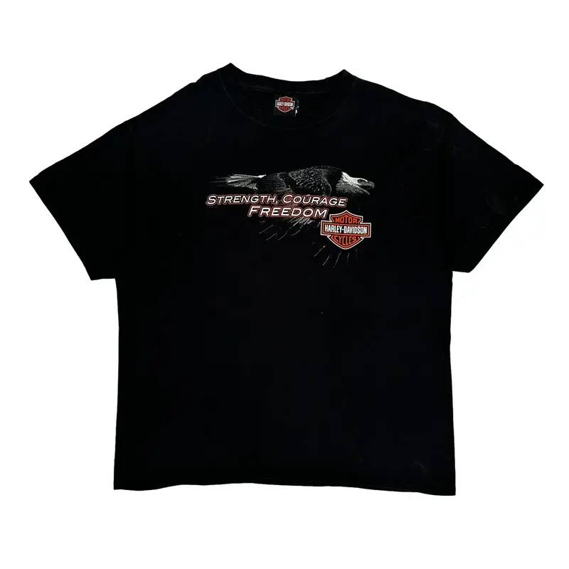 Harley Davidson Graphic T-Shirt - XL Black Cotton