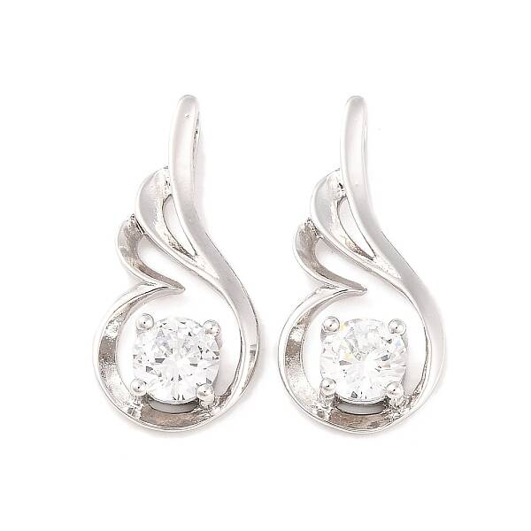 Wing Real Platinum Plated Brass Cubic Zirconia Pendants