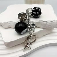 1pc Star Dice Black Eight Ball Pendant Bag Pendant Handmade Diy Pendant Ornaments Retro Keychain Suitable for Car Pendants Ba...