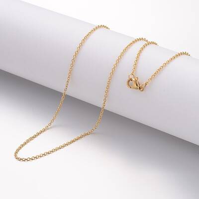 Ion Plating(IP) 304 Stainless Steel Cable Chain Necklaces for Women Men