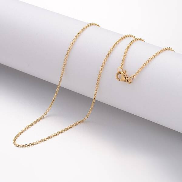 Ion Plating(IP) 304 Stainless Steel Cable Chain Necklaces for Women Men