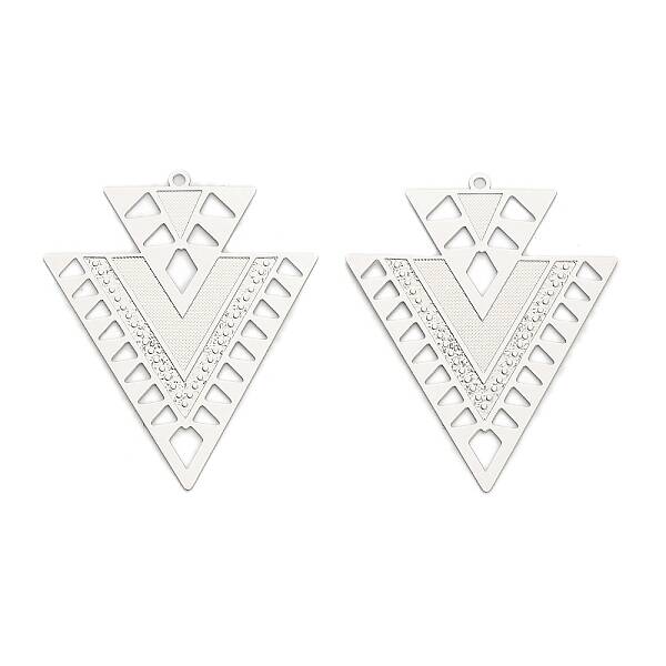 304 Stainless Steel Etched Metal Embellishments Pendants