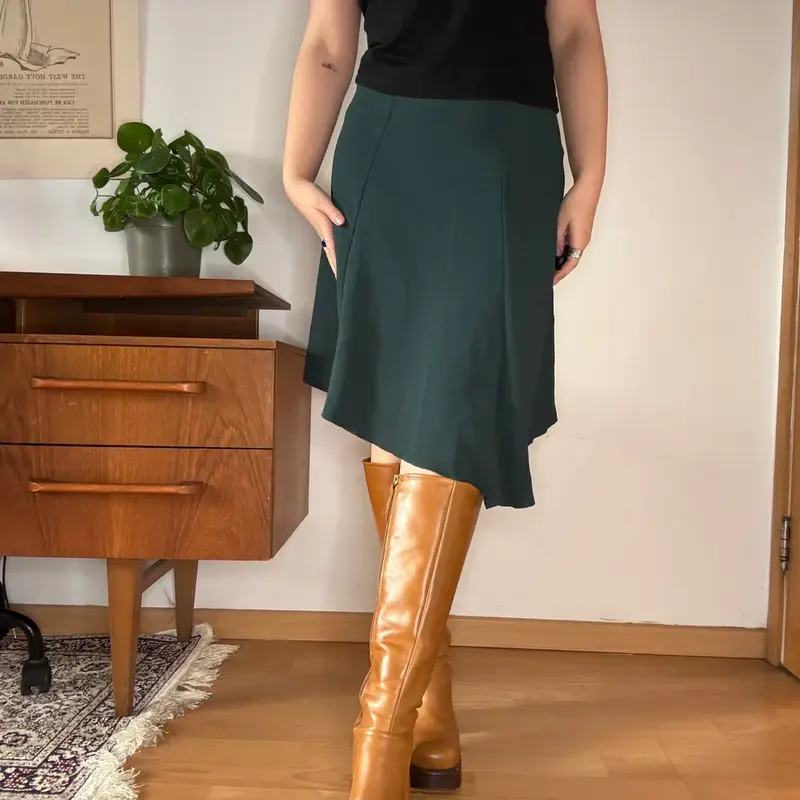 Unbranded Midi Skirt - 25W UK 6 Green Polyester