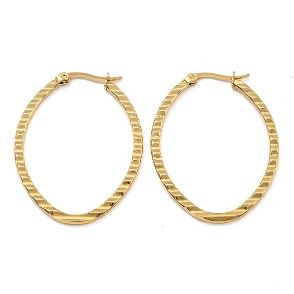 202 Stainless Steel Oval Hoop Earrings